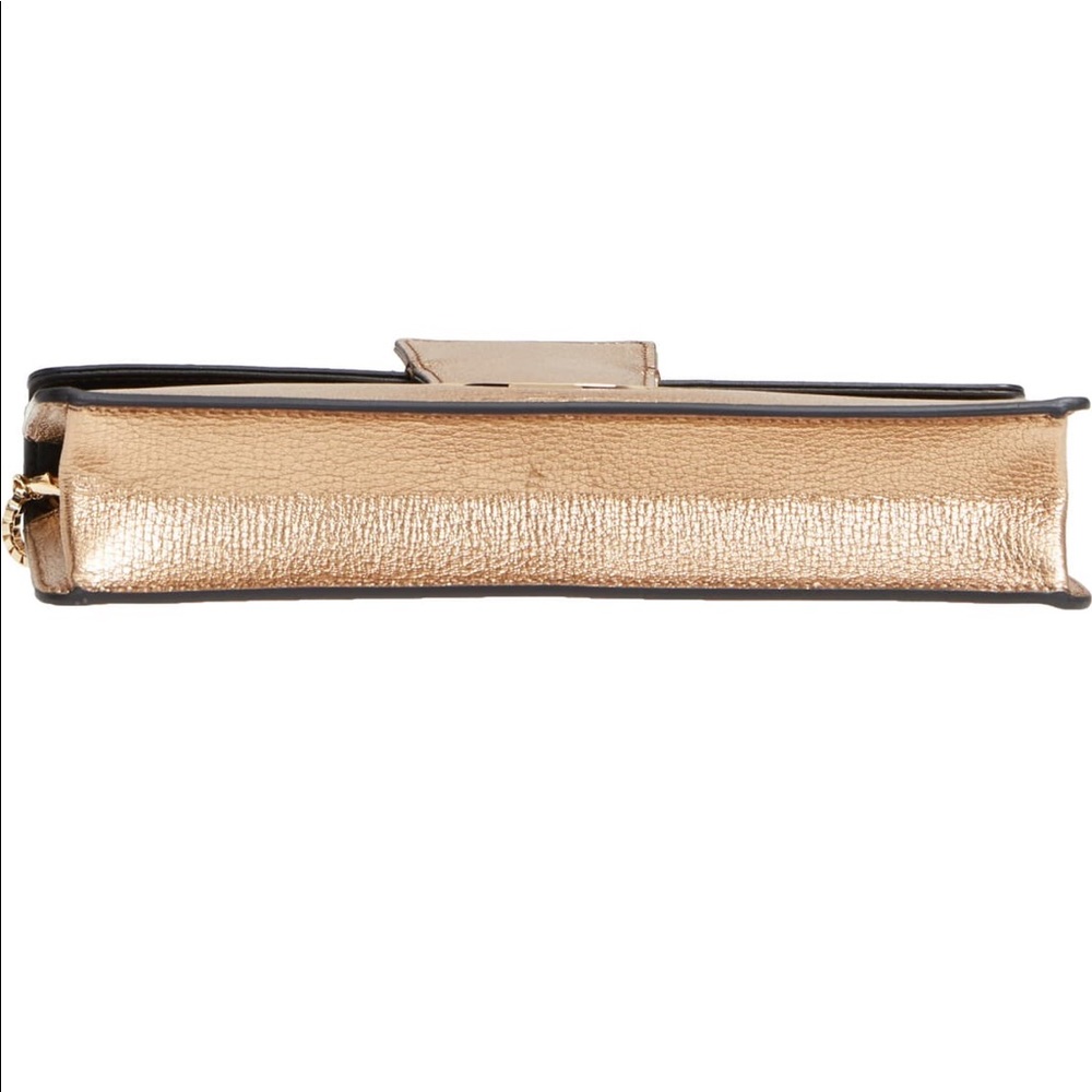 NWOT SALVATORE FERRAGAMO Gancini clutch bag (Gold) - Picture 8 of 8